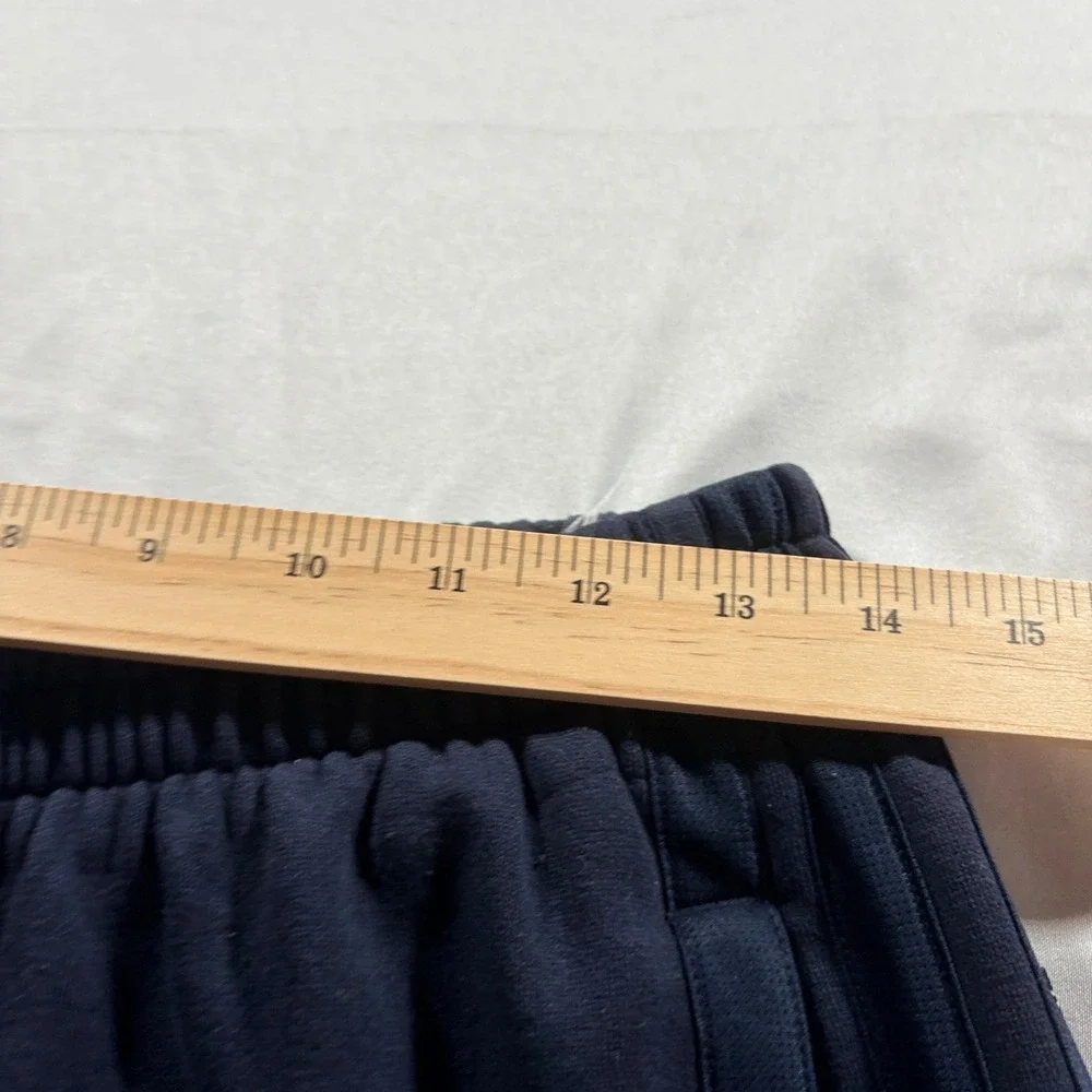 Adidas Knit Athletic Shorts Mens Small Navy Blue 3-Stripe Gym Training Casual